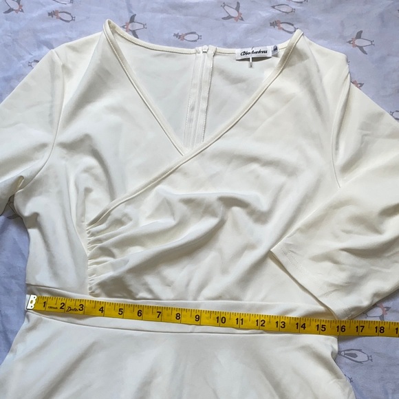 Chic Cream Asymmetrical Dress - Picture 8 of 10